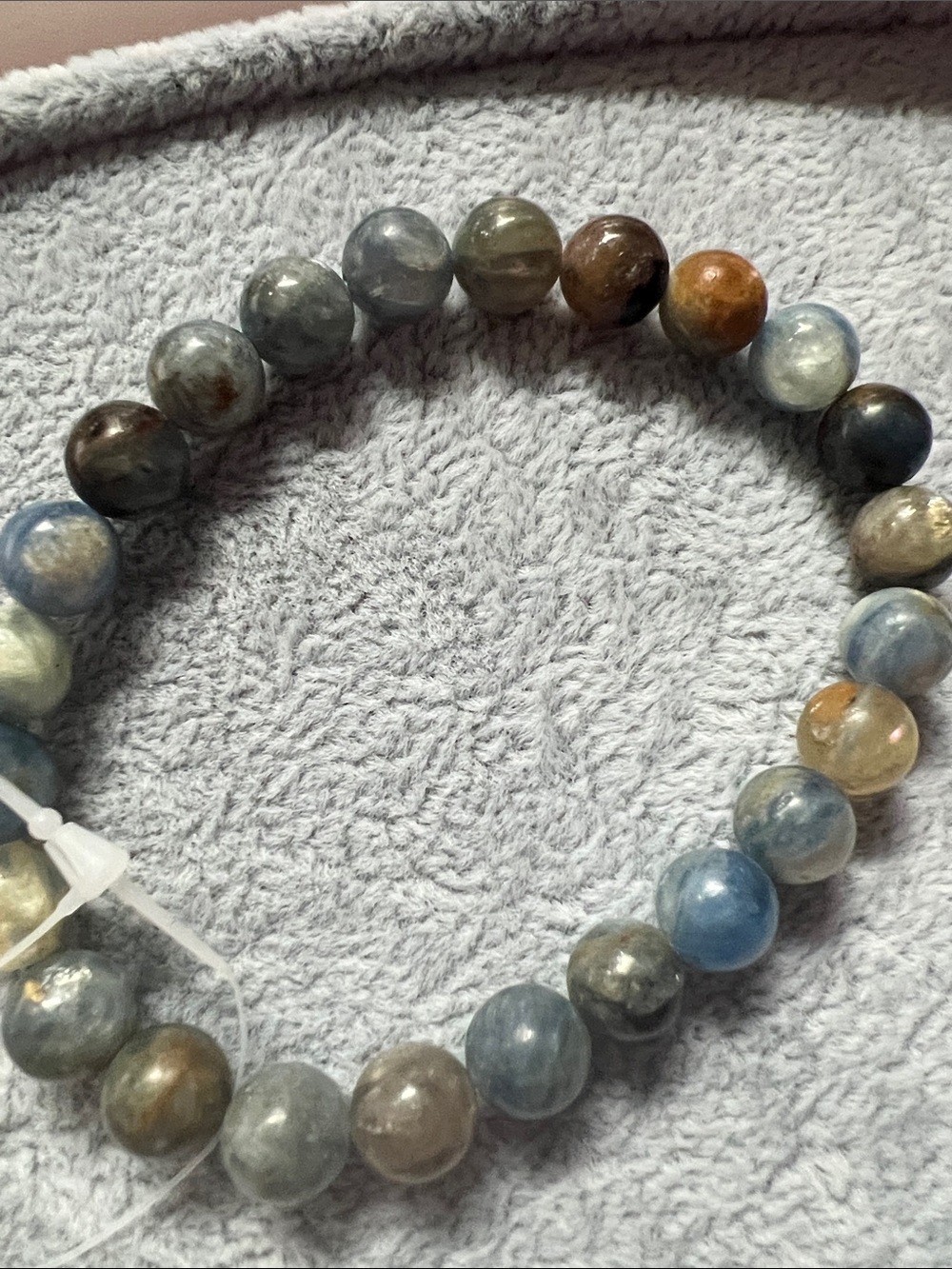 Blue Kyanite 8mm Beaded Bracelet - Blue Gemstone - Picture 3 of 3